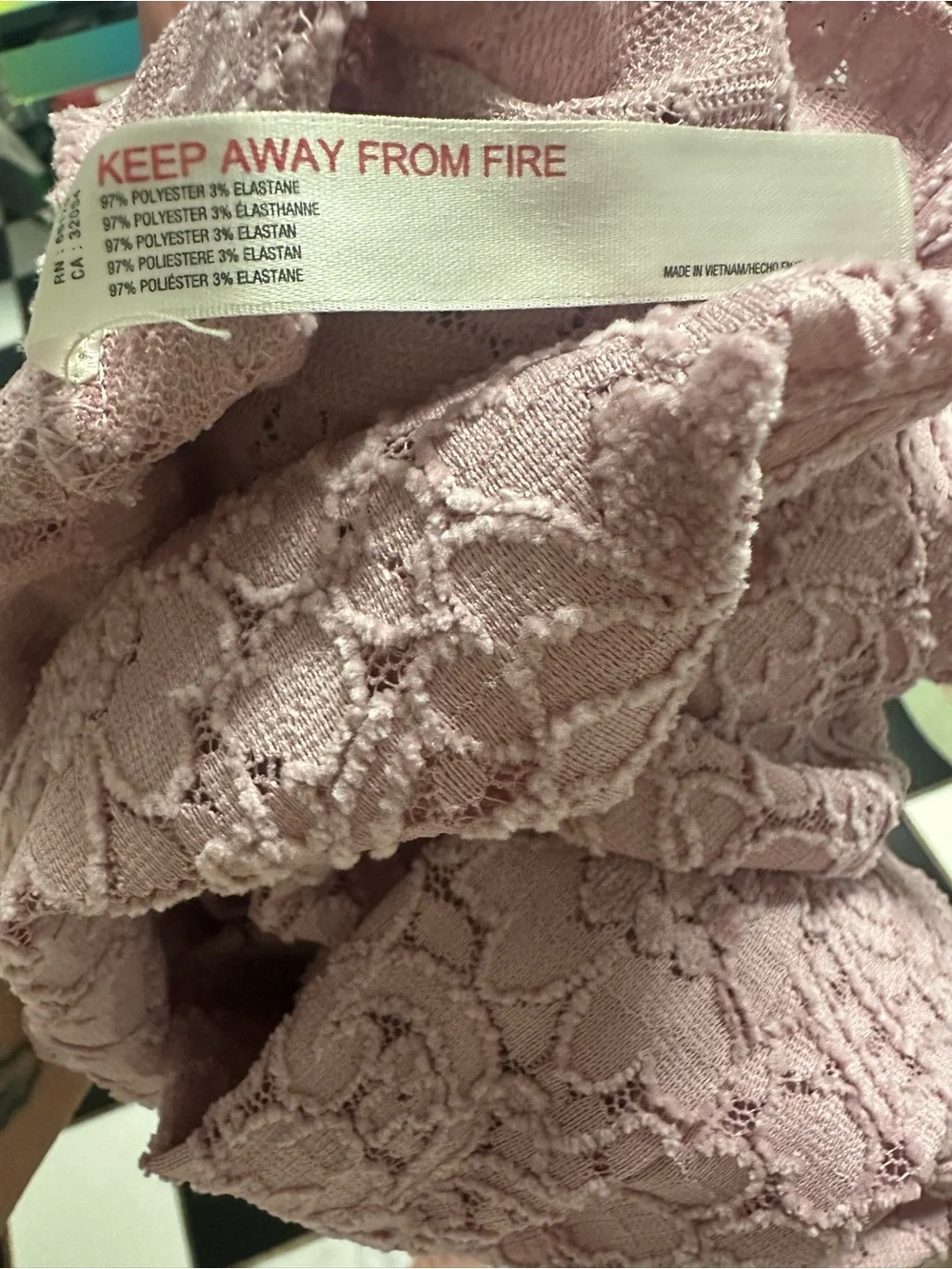 Free People Lavender Lace Long-Sleeve Top